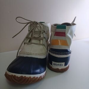 SOREL x HBC Out N About Ankle Duck Boots Limited Edition Women Ivory Sz 9 Fit Sm
